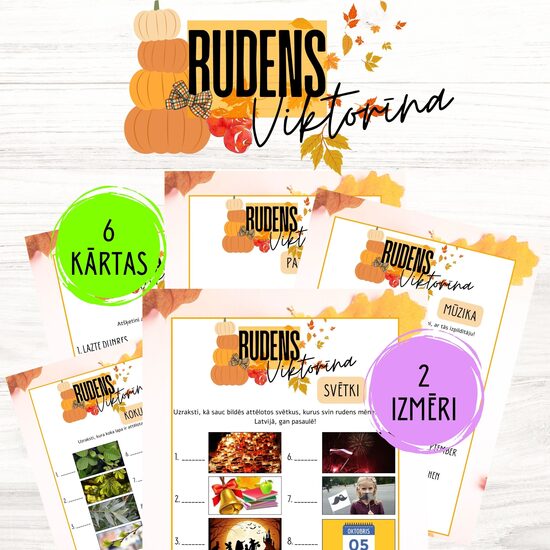 Spēle "Rudens Viktorīna", digitāls PDF fails